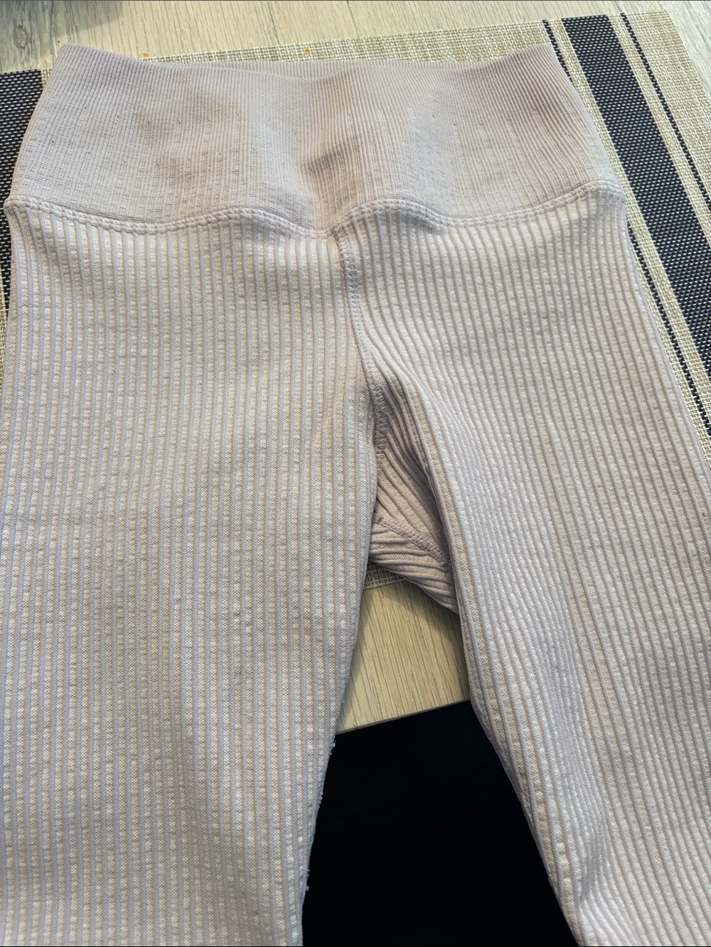 Seamless Ribbed Leggings — Light Lavender Xs
